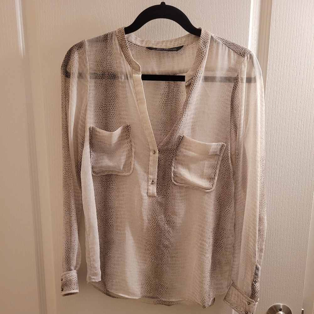 Zara snake print blouse - S